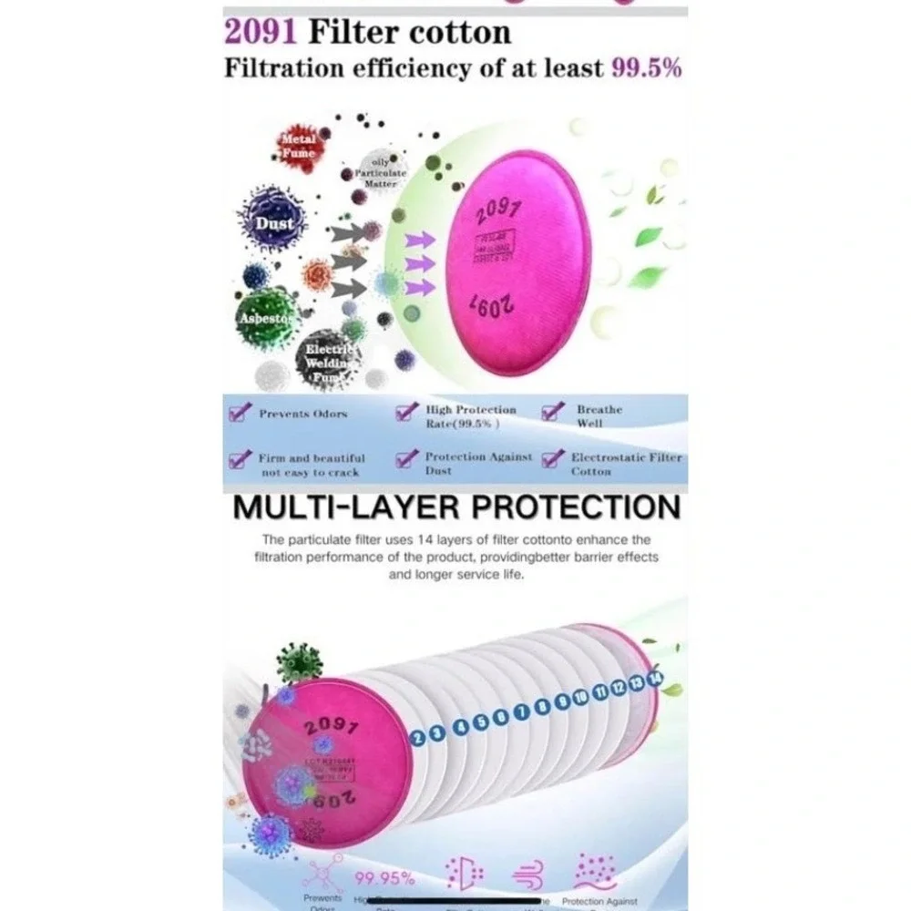 32Pieces(16Pack) 2091 Particulate Filter,2091 Filter Compatible with 6000 6200
